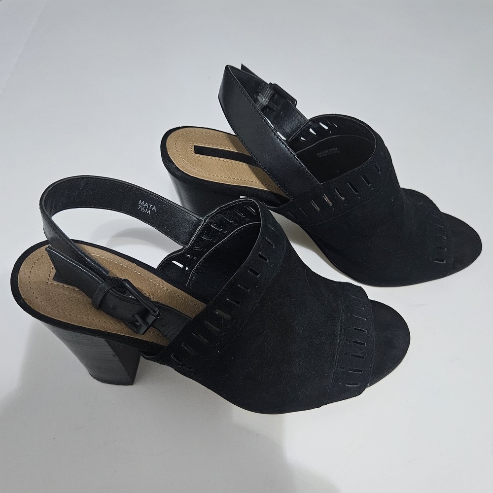 Tahari Black Open-Toe Heels